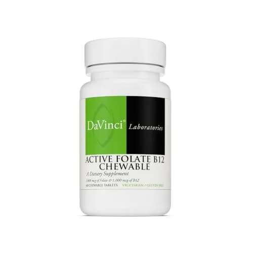 DAVINCI Labs Active Folate B12 Chewable, 60 Chewable Tablets | Supports Heart, Nerves & Immunity thumbnail 1