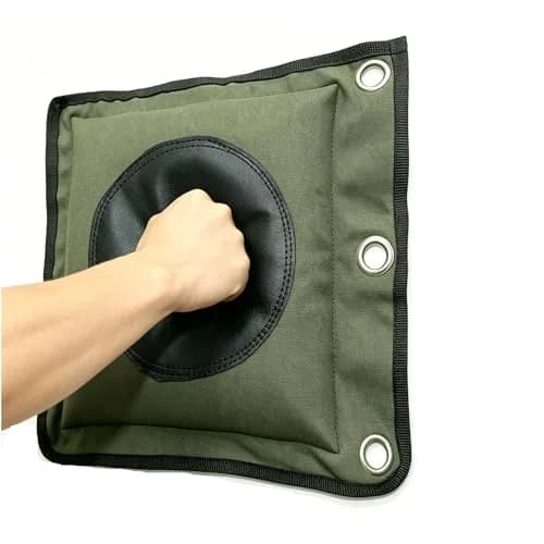 ZooBoo Wing Chun Wall Bag Canvas Leather Striking Pad 30cm x 33cm | Heavy-Duty for Kung Fu Training thumbnail 2