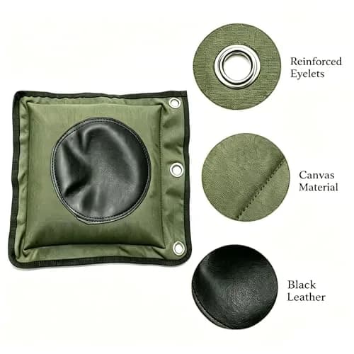 ZooBoo Wing Chun Wall Bag Canvas Leather Striking Pad 30cm x 33cm | Heavy-Duty for Kung Fu Training thumbnail 3