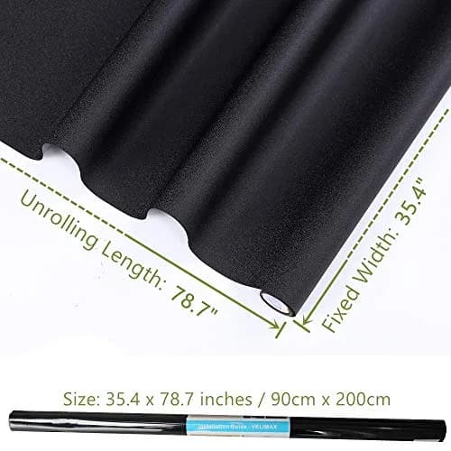 VELIMAX Static Cling Total Blackout Window Film 90cm x 200cm (35.4" x 78.7") | Blocks 99% Light for Privacy thumbnail 7