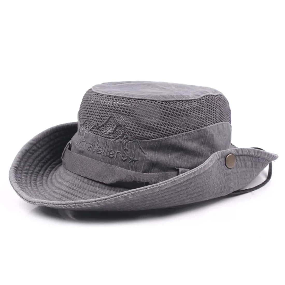 KeepSa Cotton Sun Hat Men Wide Brim Bucket Safari Grey | Breathable, Foldable & UV Protection