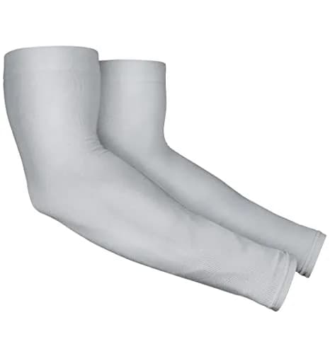 Tough Outdoors UV Arm Sleeves for Men & Women - Sun Protection Cooling Compression Arm Sleeves (Pair, Light Gray) | Blocks 98% UV Rays thumbnail 1