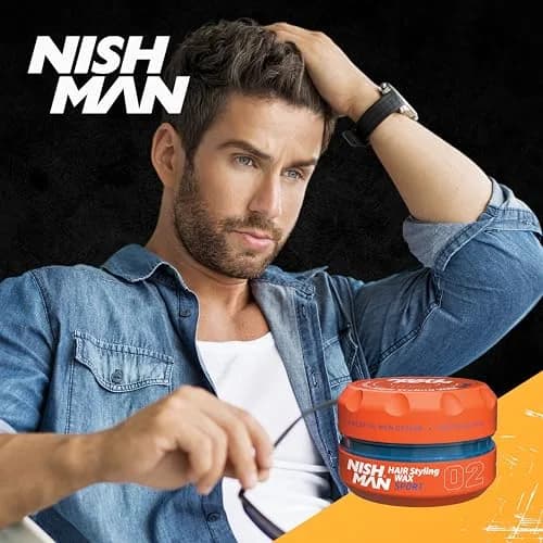 Nishman Hair Styling Wax Sport 02 150 ml | Strong Hold, Shine & Re-workable Formula thumbnail 5