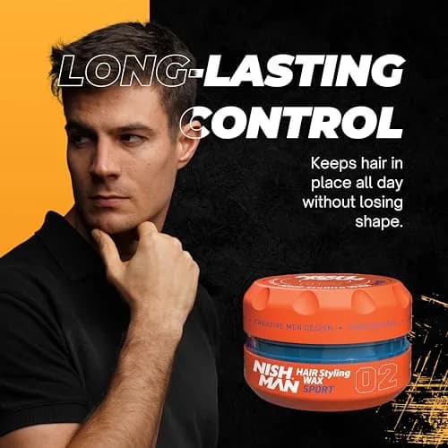 Nishman Hair Styling Wax Sport 02 150 ml | Strong Hold, Shine & Re-workable Formula thumbnail 6