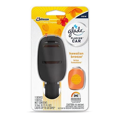 SC Johnson Glade PlugIns Car Air Freshener Starter Kit, Hawaiian Breeze, 0.11 Fl Oz | Adjustable Fragrance, 60 Days Odor Control thumbnail 1