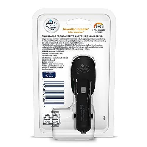 SC Johnson Glade PlugIns Car Air Freshener Starter Kit, Hawaiian Breeze, 0.11 Fl Oz | Adjustable Fragrance, 60 Days Odor Control thumbnail 2