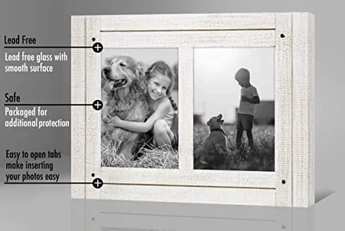 Americanflat 5x7 Double Picture Frame - Distressed Wood - Aspen White | Rustic Charm for Photos thumbnail 7