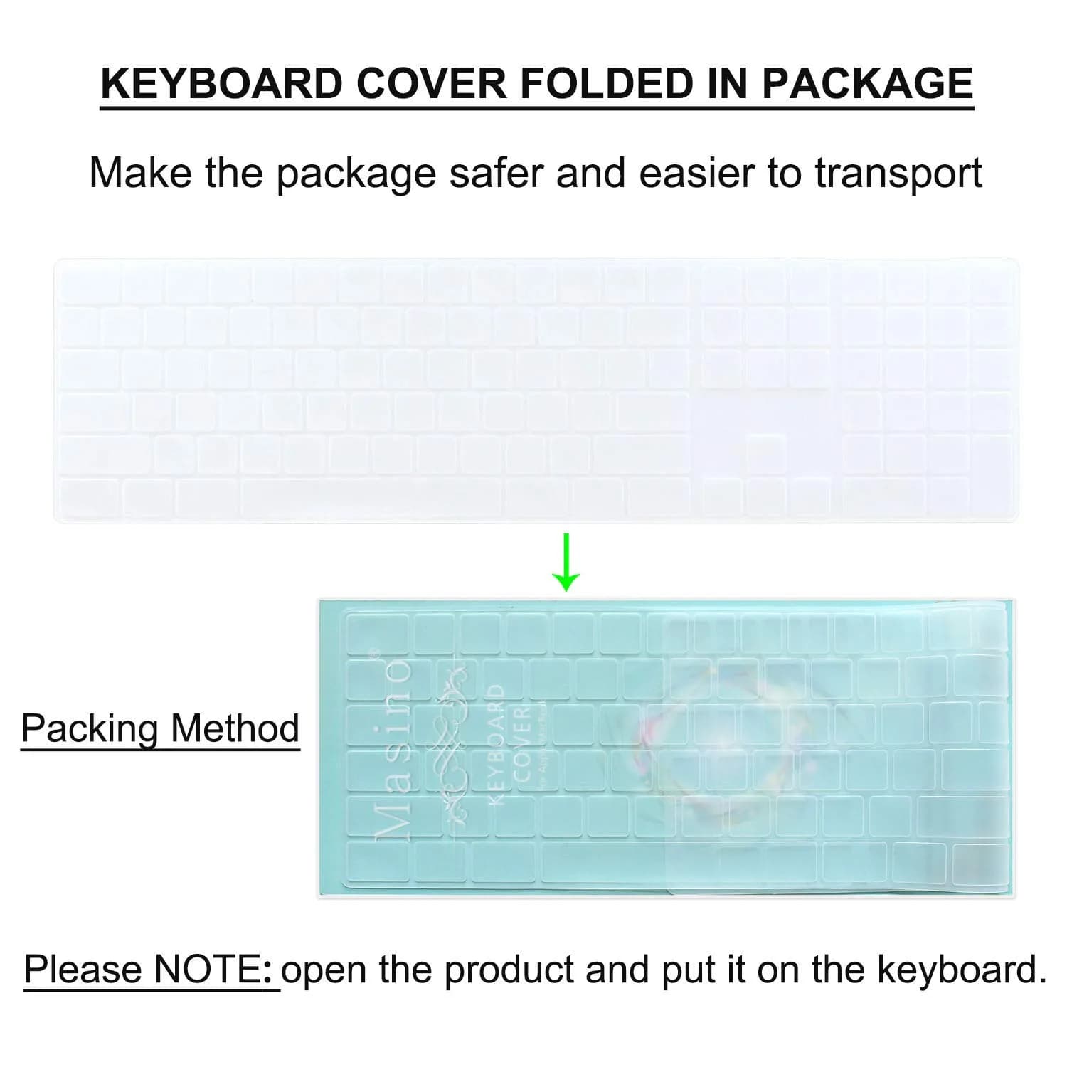 Masino Transparent Silicone Keyboard Skin for 2018 Magic Keyboard with Numeric Keypad (US Layout) | Protects from Spills & Dust - view 3