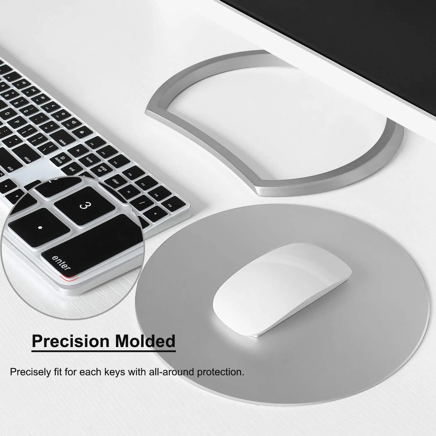 Masino Silicone Keyboard Cover for Apple Magic Keyboard MQ052LL/A (A1843) US Layout | Ultra Thin Black Protector Skin - view 6