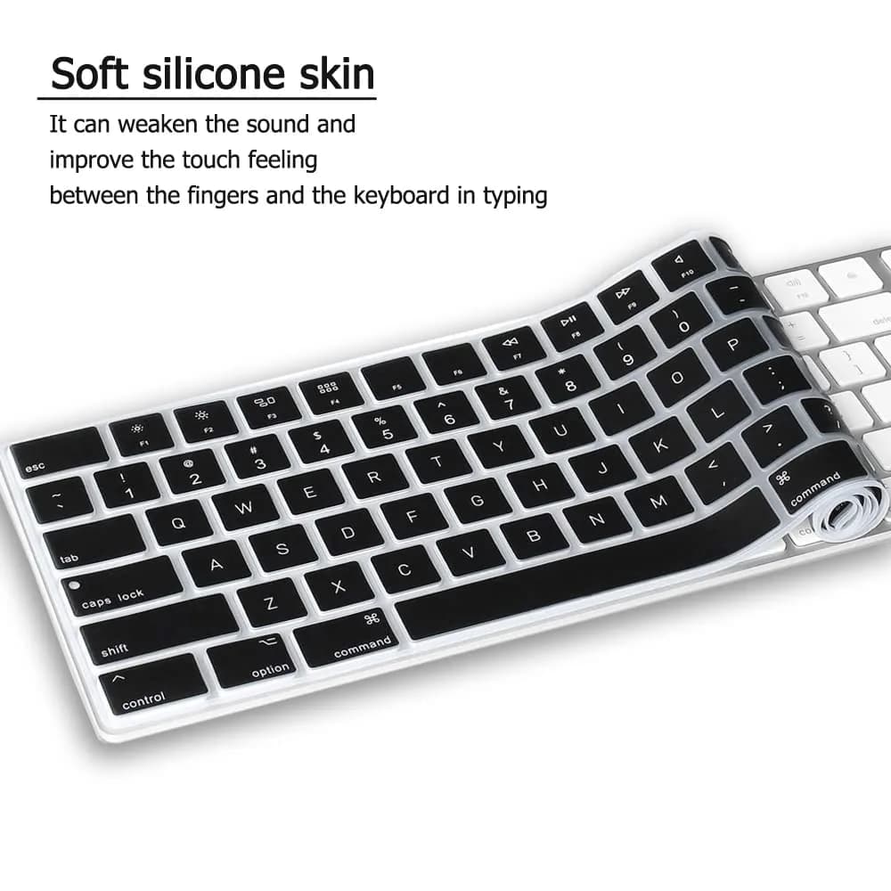 Masino Silicone Keyboard Cover for Apple Magic Keyboard MQ052LL/A (A1843) US Layout | Ultra Thin Black Protector Skin - view 9