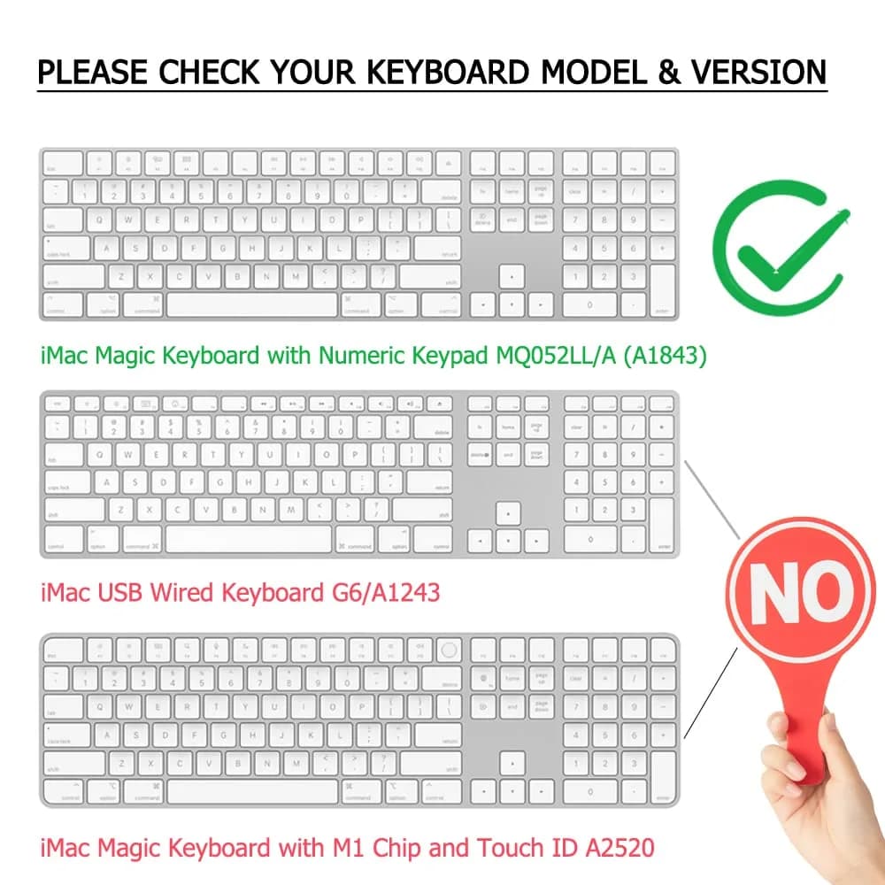 Masino Silicone Keyboard Cover for Apple Magic Keyboard MQ052LL/A (A1843) US Layout | Ultra Thin Black Protector Skin - view 2