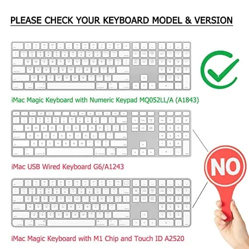 Masino Silicone Keyboard Cover for Apple Magic Keyboard MQ052LL/A (A1843) US Layout | Ultra Thin Black Protector Skin thumbnail 2