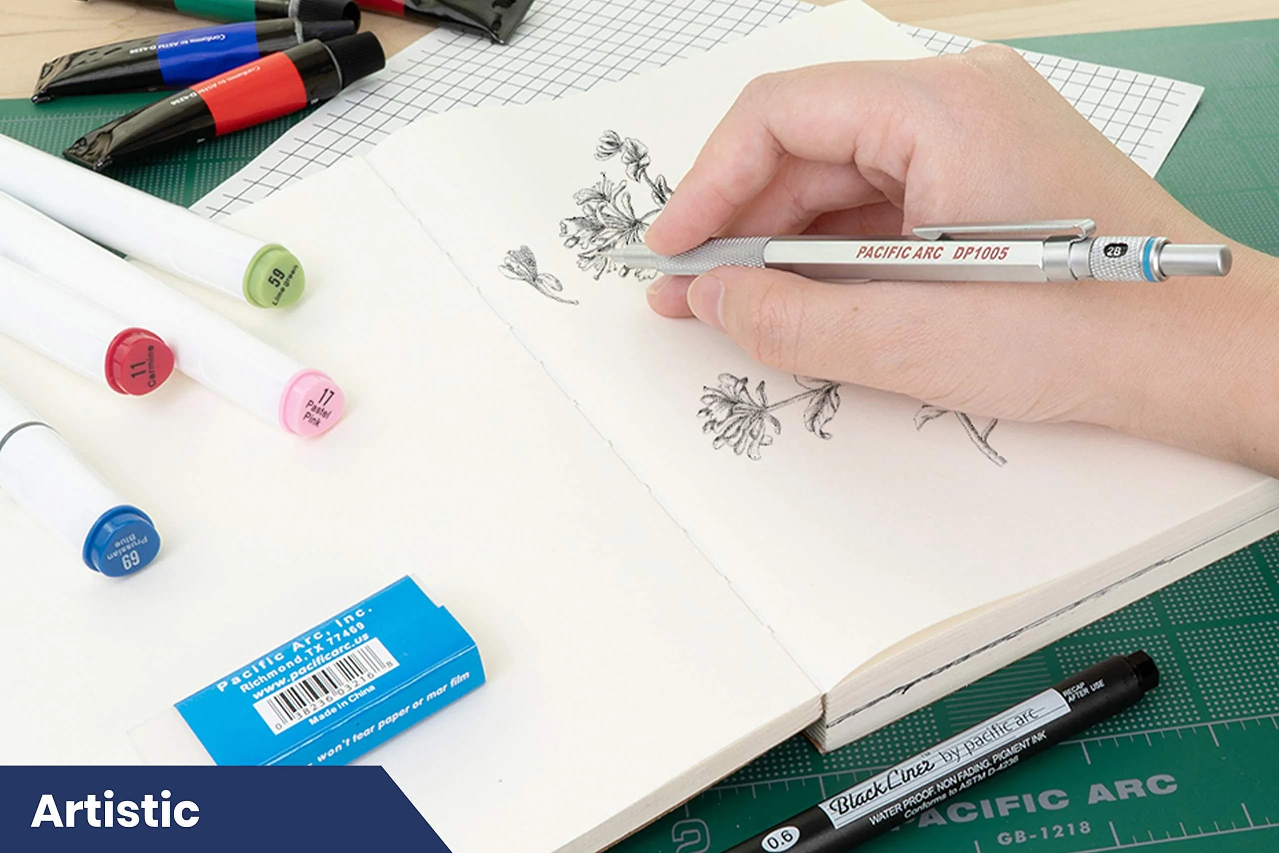 Pacific Arc Chromagraph Metal Mechanical Pencil 0.5 mm Silver | Drafting & Drawing Precision - view 7