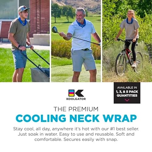 KOOLGATOR Evaporative Cooling Neck Wrap 1 Pack | Natural Cooling Relief for Active Use thumbnail 2