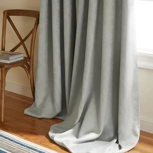 TOWN & COUNTRY EVERYDAY Lustre Solid Heavyweight Textured Sateen Indoor Curtains, Room Darkening, Grommet Top, Energy Efficient, 2-Pack, 52"x84", Silver thumbnail 5