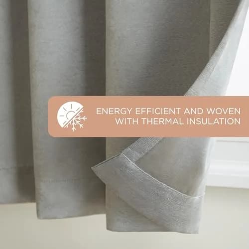 TOWN & COUNTRY EVERYDAY Lustre Solid Heavyweight Textured Sateen Indoor Curtains, Room Darkening, Grommet Top, Energy Efficient, 2-Pack, 52"x84", Silver thumbnail 6