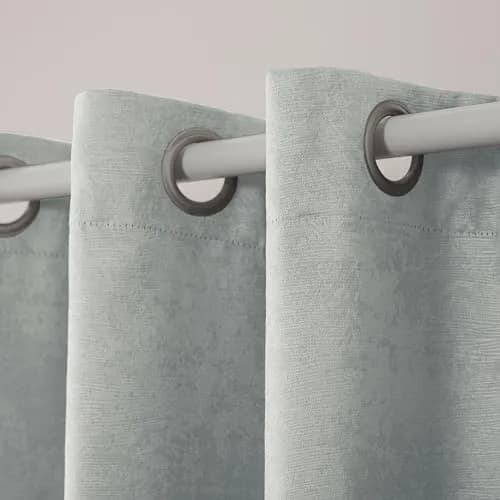 TOWN & COUNTRY EVERYDAY Lustre Solid Heavyweight Textured Sateen Indoor Curtains, Room Darkening, Grommet Top, Energy Efficient, 2-Pack, 52"x84", Silver thumbnail 2