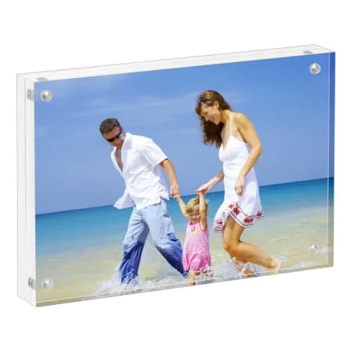AMEITECH 5x7 inch Acrylic Magnetic Picture Frame | Double-Sided Floating Display thumbnail 1