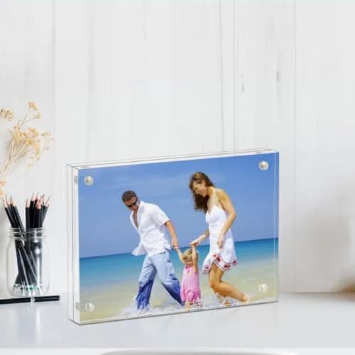 AMEITECH 5x7 inch Acrylic Magnetic Picture Frame | Double-Sided Floating Display thumbnail 6