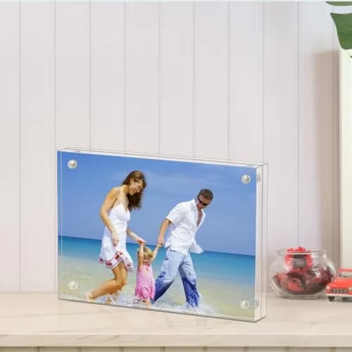 AMEITECH 5x7 inch Acrylic Magnetic Picture Frame | Double-Sided Floating Display thumbnail 7