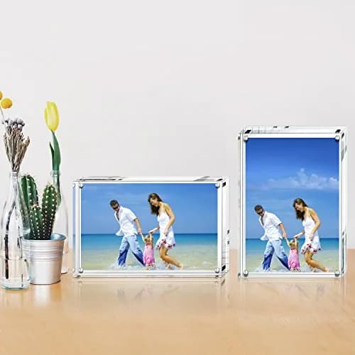 AMEITECH 3.5x5 inch Clear Acrylic Magnetic Picture Frame | Double-Sided Display thumbnail 5