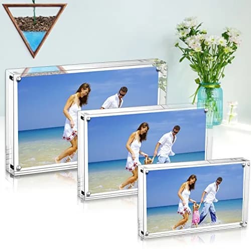 AMEITECH Clear Acrylic Magnetic Picture Frame 15.2cm x 10.2cm (4x6 inch) | Double-Sided Display for Desktop thumbnail 6