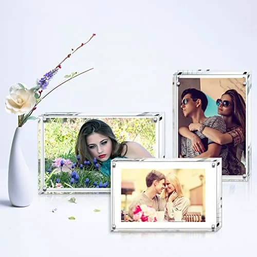 AMEITECH Clear Acrylic Magnetic Picture Frame 15.2cm x 10.2cm (4x6 inch) | Double-Sided Display for Desktop thumbnail 7