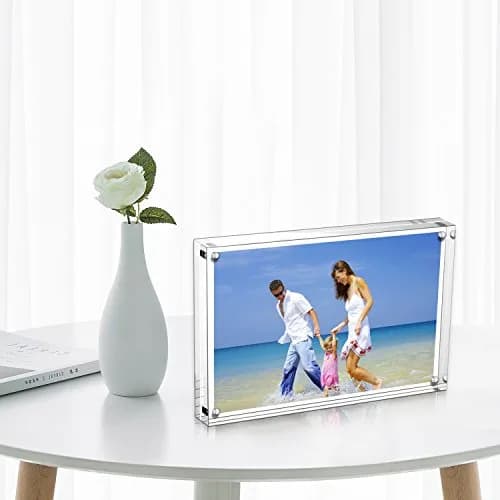 AMEITECH Clear Acrylic Magnetic Picture Frame 15.2cm x 10.2cm (4x6 inch) | Double-Sided Display for Desktop thumbnail 8