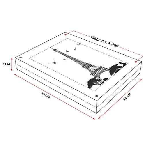 AMEITECH Clear Acrylic Magnetic Picture Frame 15.2cm x 10.2cm (4x6 inch) | Double-Sided Display for Desktop thumbnail 2