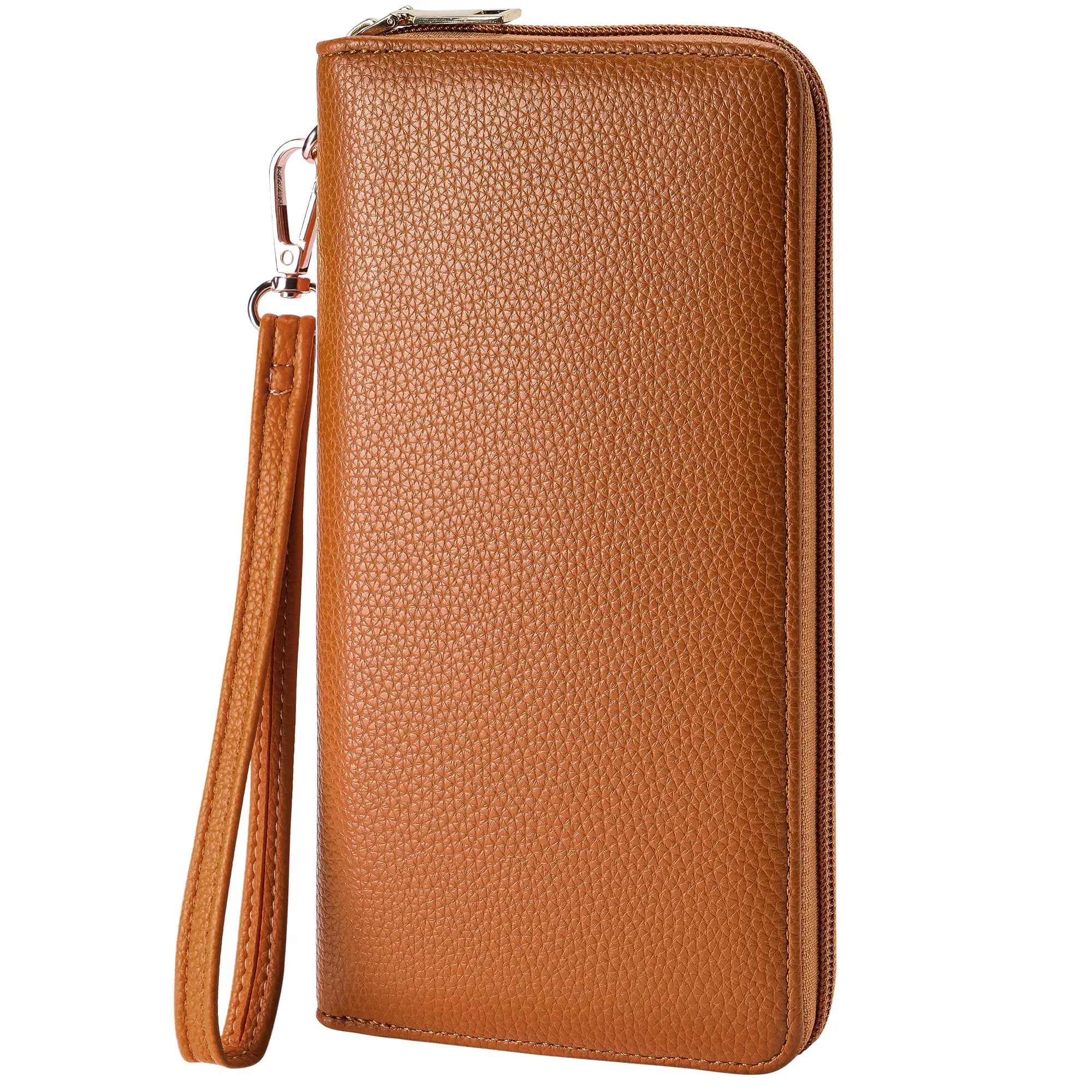 Chelmon Vegan Leather Clutch Wallet with Zip & RFID, 8.19"×4.49" | Large Capacity & Secure (en_US)