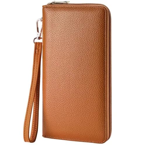 Chelmon Vegan Leather Clutch Wallet with Zip & RFID, 8.19"×4.49" | Large Capacity & Secure (en_US) thumbnail 1