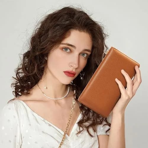Chelmon Vegan Leather Clutch Wallet with Zip & RFID, 8.19"×4.49" | Large Capacity & Secure (en_US) thumbnail 3