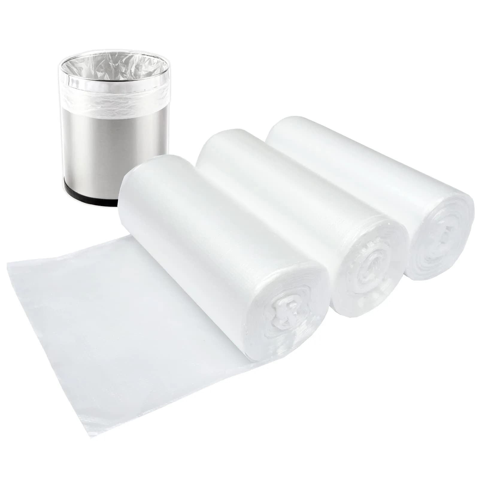 SOSOHOME Clear Small Trash Bags 1.2 Gallon (4.5 Liters) | 150 Count Value Pack