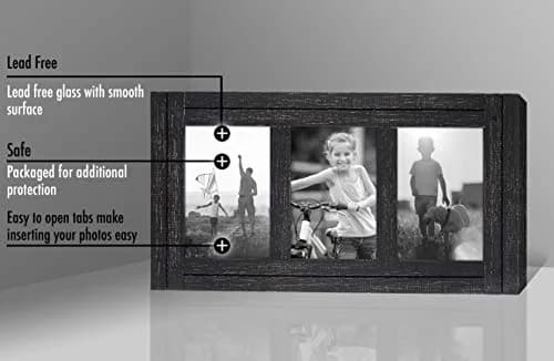 Americanflat 4x6 Collage Picture Frame - Distressed Wood - Black | Rustic Charm for Photos thumbnail 4