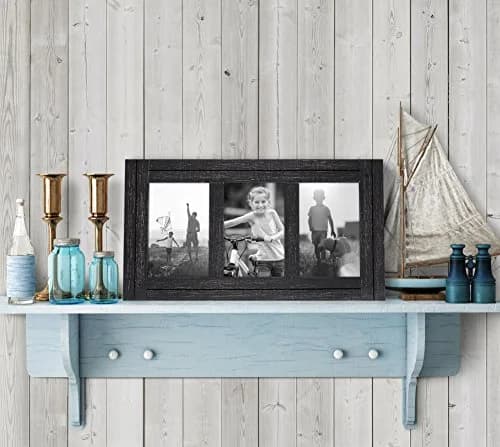 Americanflat 4x6 Collage Picture Frame - Distressed Wood - Black | Rustic Charm for Photos thumbnail 5