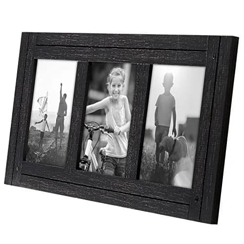 Americanflat 4x6 Collage Picture Frame - Distressed Wood - Black | Rustic Charm for Photos thumbnail 7