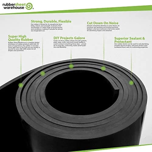 Rubber Sheet Warehouse .125" (1/8") Thick x 4" Wide x 10' Feet Neoprene Rubber Sheet for DIY & Weather Sealing thumbnail 3