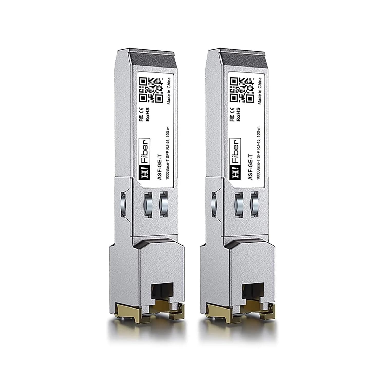 H!Fiber.com 1.25G SFP to RJ45 Module 100m (2-Pack) | Copper Ethernet Transceiver for Cisco, Ubiquiti, Mikrotik - main product image