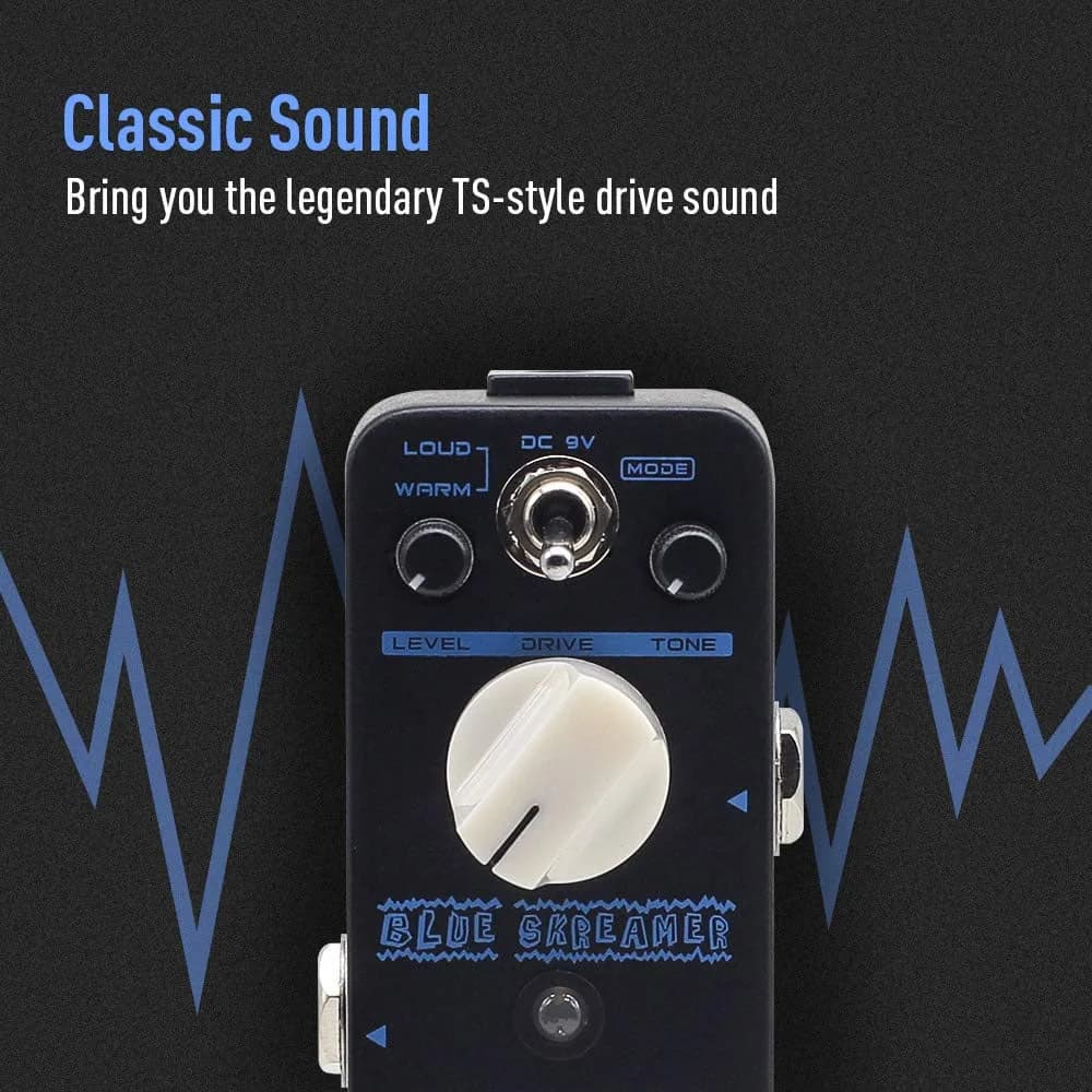 SONICAKE Blue Skreamer Overdrive Pedal | Vintage Dumble Blues Analog Guitar Effects Pedal (9V DC) - view 2