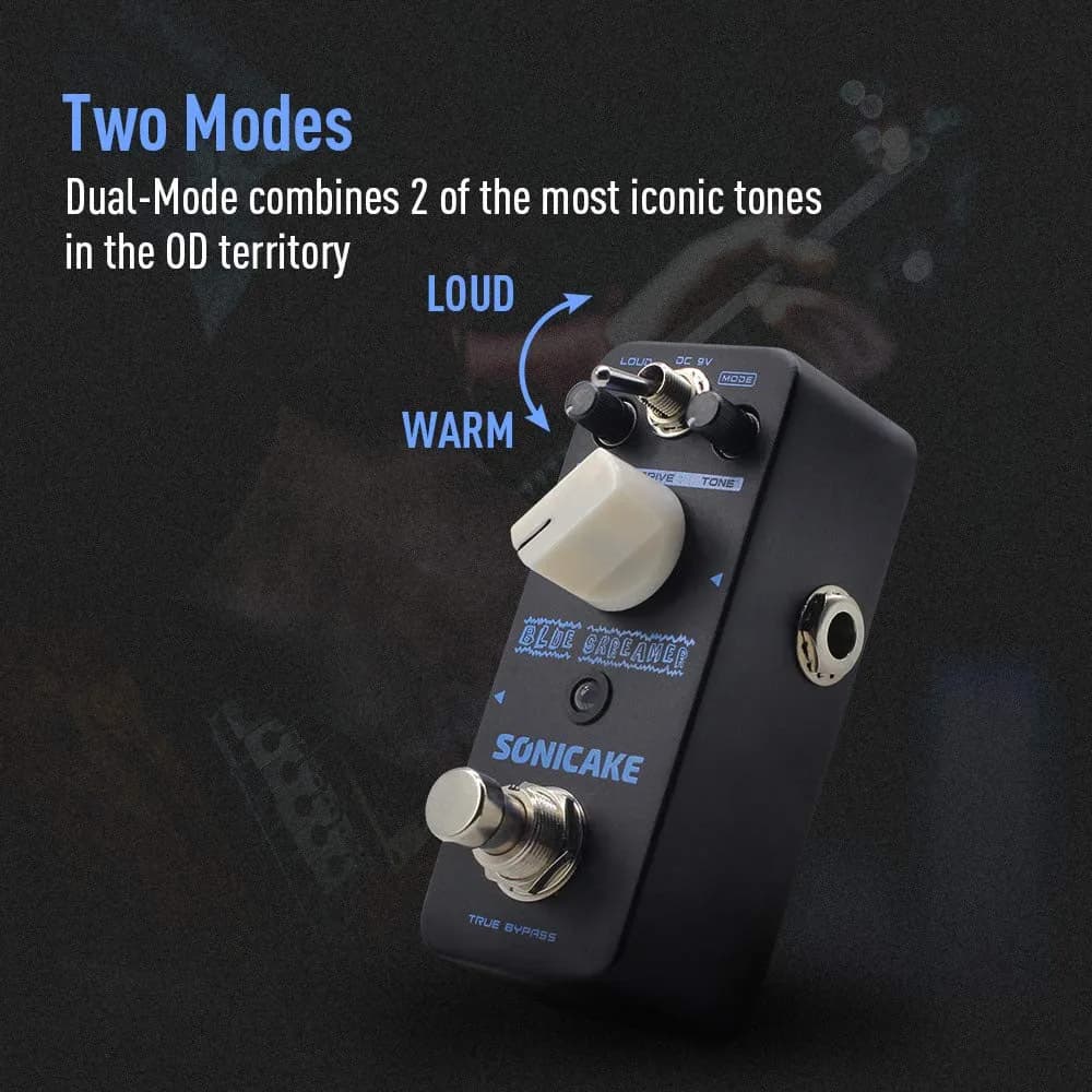 SONICAKE Blue Skreamer Overdrive Pedal | Vintage Dumble Blues Analog Guitar Effects Pedal (9V DC) - view 3
