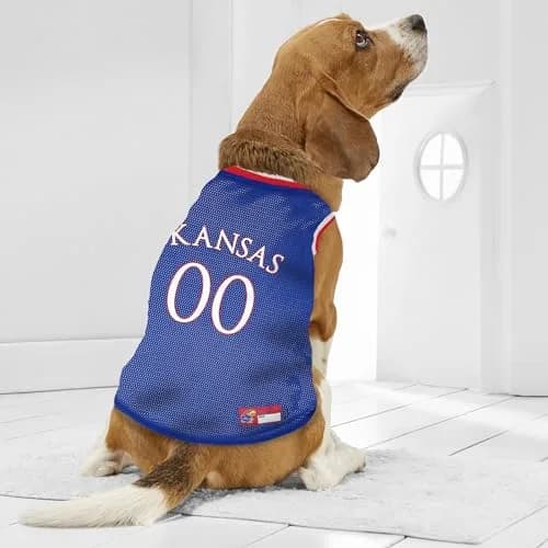 Pets First KU-4020-XL Kansas Basketball Jersey | Multicolor, One Size, Durable Mesh thumbnail 3