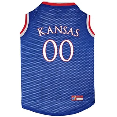 Pets First KU-4020-XS Kansas Basketball Jersey | Multicolor, One Size | NCAA Licensed Pet Jersey thumbnail 1