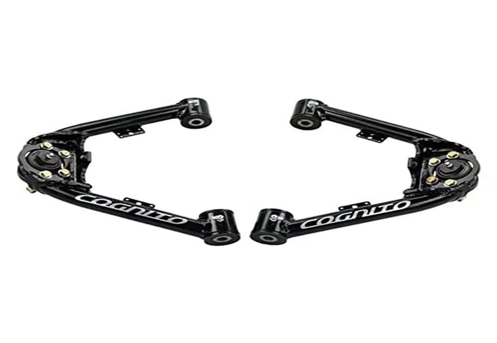 Cognito Motorsports Ball Joint Tubular Upper Control Arm Kit without Dual Shock Mounts for Silverado/Sierra 1500 | Improved Lift & Performance — Black