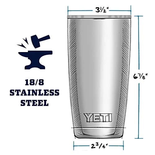 YETI Rambler 20 oz Tumbler Stainless Steel Vacuum Insulated with MagSlider Lid Black | 591ml (20 oz) Tumbler thumbnail 2