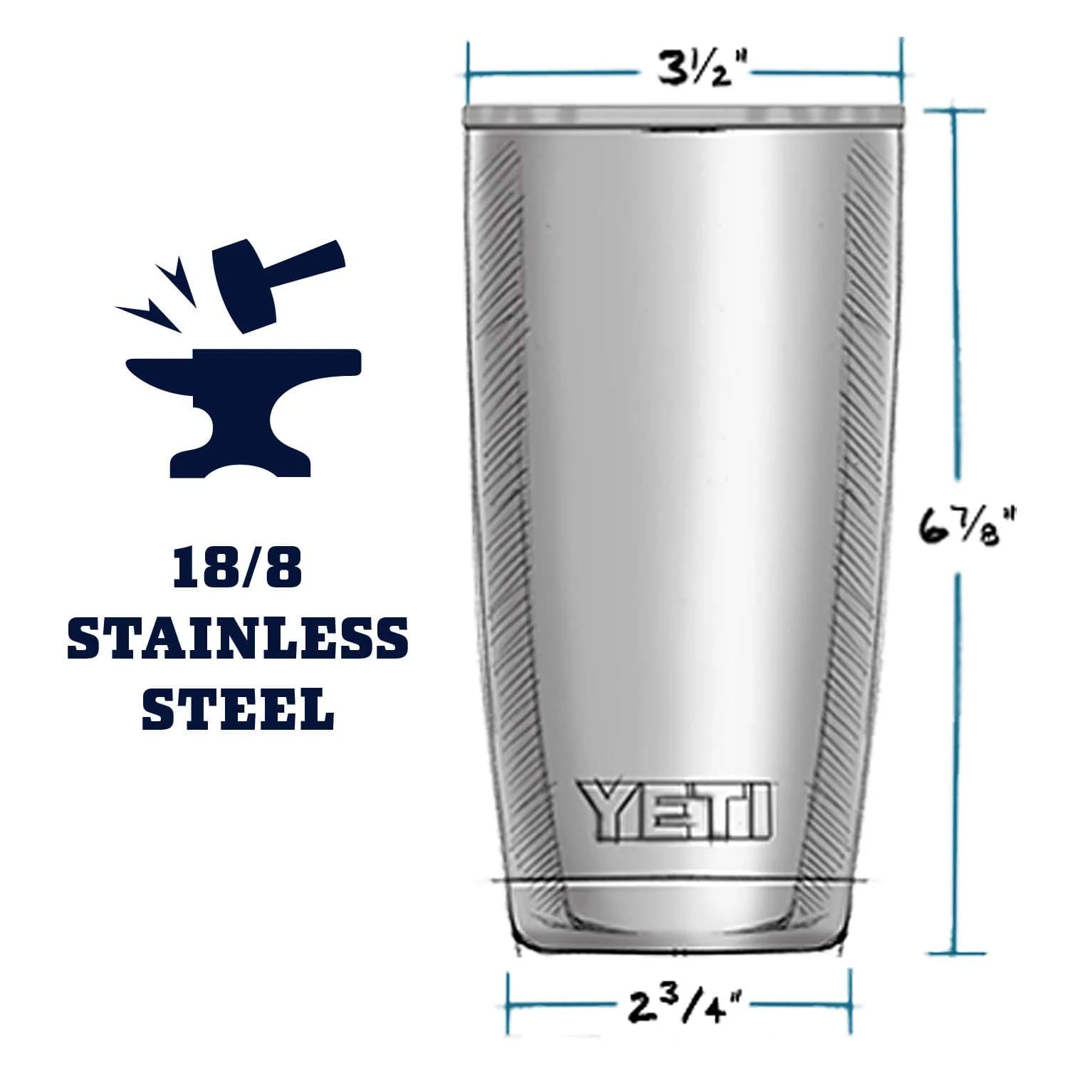 YETI Rambler 20 oz Tumbler | Stainless Steel Vacuum Insulated with MagSlider Lid (70-120c) thumbnail 2
