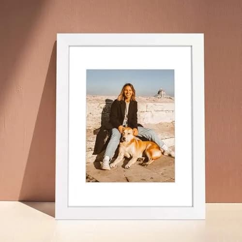 Golden State Art 11x14 White Picture Frame with Mat, Solid Wood & Real Glass, 8x10 thumbnail 2