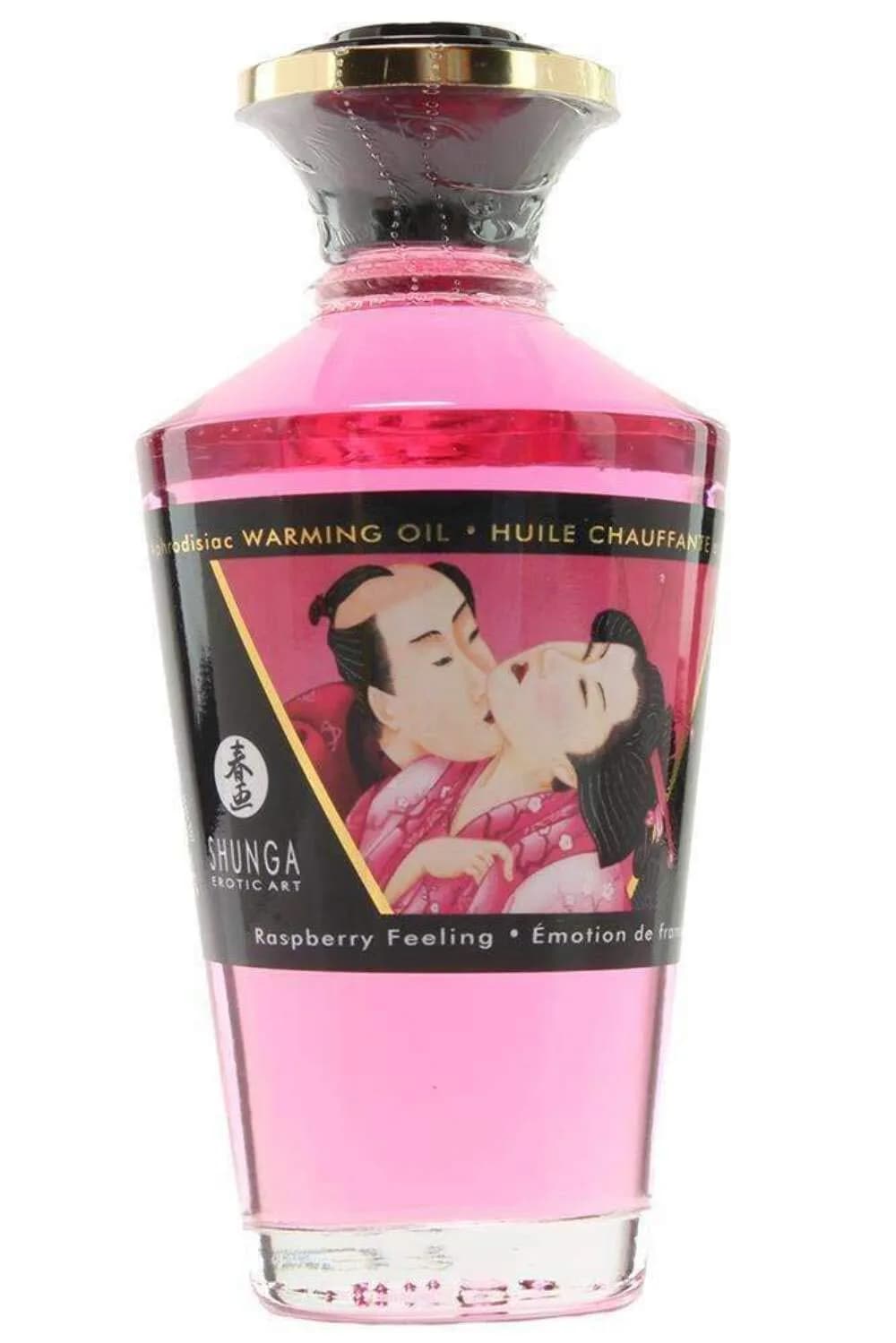 Shunga Warming Massage Oil, Raspberry | Edible, Sensual, 3.5 Fl Oz | Supports Relaxation & Touch