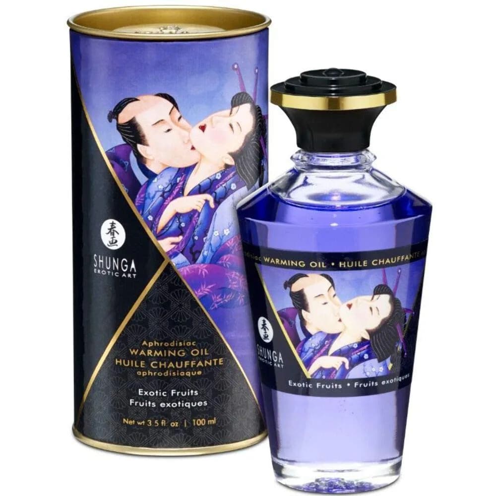 Shunga Warming Massage Oil, Exotic Fruits | Edible, Sensual, 3.5 Fl Oz, USA Import - main product image