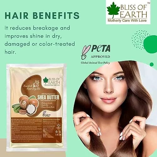 BLISS OF EARTH Organic Raw Shea Butter 100g (3.53oz) | Deeply Moisturizing for Skin & Hair thumbnail 4