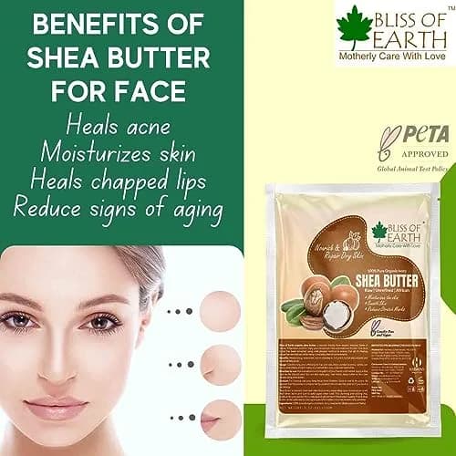 BLISS OF EARTH Organic Raw Shea Butter 100g (3.53oz) | Deeply Moisturizing for Skin & Hair thumbnail 3